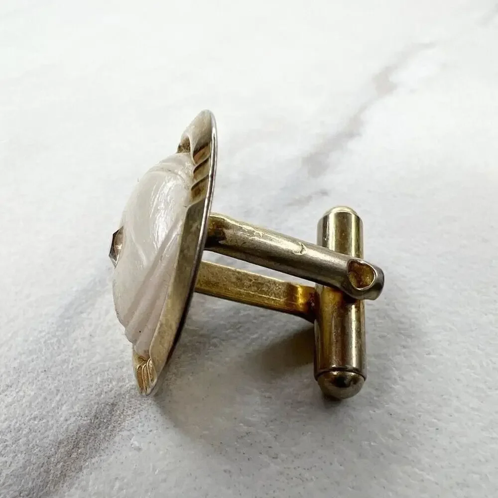 Vintage Gold Tone Rhinestone Single Cufflink